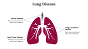 Diagram illustrating different types of lung disease, including airway, tissue, and circulation diseases, with lung graphic.