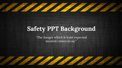 Pack of slides with yellow and black striped borders on a textured dark background, highlighting safety messages.