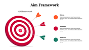 A target with three darts in orange, red, and green, with corresponding colored captions on the right.