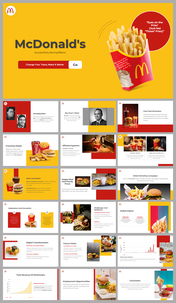 McDonald's success story slides showcasing various sections, including introduction, franchise model, and global impact.