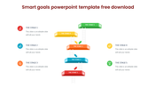 Smart goals template with a ladder diagram showing five steps, each step in a different color with placeholder text.