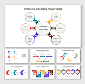 Executive coaching slides set focusing on socio technical effectiveness and principles in different layout designs.