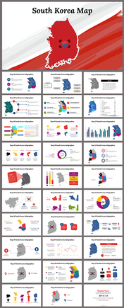 Easy To Edit South Korea Map PowerPoint Presentation