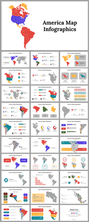 America Map Infographics PPT And Google Slides Themes