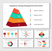 Pack of slides with pyramid diagram, timeline, circular, and hexagonal infographic elements in multiple vibrant colors.