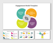 Engagement model slides showcasing four colorful models with different design layouts and icons.