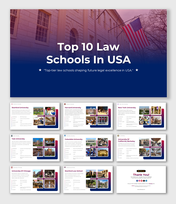 Top 10 Law Schools In USA PPT And Google Slides Themes