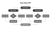 Gray Color Stunning Flow Chart PPT Template Slide Design