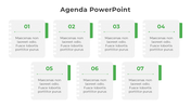 Editable Agenda PPT And Google Slides With Green Color