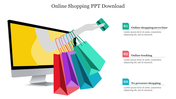 Download Attractive Online Shopping PPT with Three Nodes