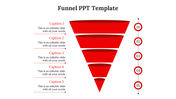 Striking Red Color Funnel PPT Template And Google Slides