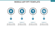 Innovative Mobile App PPT Template With Four Node Slide