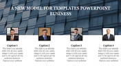 Templates PowerPoint Business with Four Node