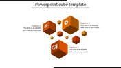 Effective Cube PowerPoint Template With Three Nodes