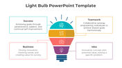 Light bulb PowerPoint template illustrating key concepts with an innovative design and icons.