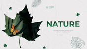 A pack of nature themed slides on a green color scheme features various environmental related images and topics.