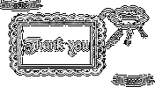 Thank you slide with white chalk-style text on a black background, framed in a hand-drawn  border with 2019 banners.