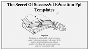 Illustration of stacked books and a pencil box, symbolizing educational concepts for PowerPoint template.