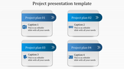 Use Project Presentation Template In Blue Color Slide