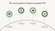 Elegant Timeline Slide Template In Green Color Design