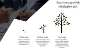 A Three node Business Growth Strategies PPT and Google Slides