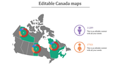 Editable Canada Maps PowerPoint Templates & Google Slides