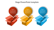 Stage PowerPoint Template for Visualizing Project Milestones