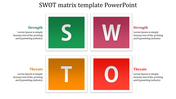 Multicolor SWOT Matrix Template PowerPoint-Four Node