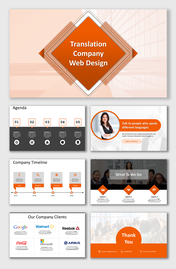 Orange Color Company Profile PPT And Google Slides Themes