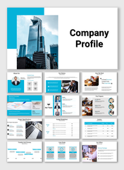 Blue Color Company Profile PowerPoint And Google Slides