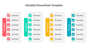 Four-step checklist with milestones and check icons for the first week, month, quarter, and year.