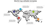 3-D World Map PowerPoint Template and Google Slides Theme