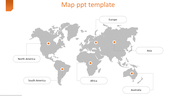 Innovative Map PPT Template Slide Designs-Six Node