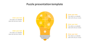 Simple Puzzle Presentation Template Slide Design 5-Node