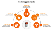 Creative Medicine PPT Template With Five Nodes Slide