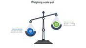 A balance weighing scale and two pans with each having placeholder text and an icon placed in a white background.