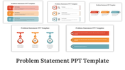 Collage of various problem statement slides featuring different layouts, icons, and color schemes with text area.