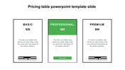 Attractive Pricing Table PowerPoint Template Slide