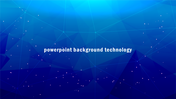 Abstract technology background slide featuring blue hues with network lines and a title text.