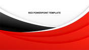 Presentation background slide featuring dynamic red, black, and white curved shapes.