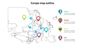 Inspire everyone with Europe Map Outline Themes Design