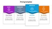 Multicolor Pricing Template Slide Design-Four Node