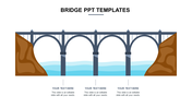 Graphic of a bridge with three arches over water, featuring placeholder text for each.