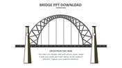 Illustration of an arched bridge with two pillars, dotted pathway, and centered text placeholder below.