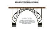 Slide featuring a bridge graphic with placeholder text on a white backdrop.