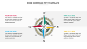 Colorful compass illustration with four directional points, featuring text sections on both sides.