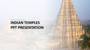 Slide featuring a grand Indian temple structure with the text in bold.