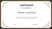 Certificate of Achievement PPT Template and Google Slides