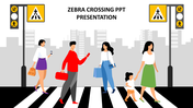 Illustration of people walking on a zebra crossing, with traffic signals and a city skyline in the background.