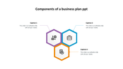 Components Of A Business Plan PPT-Three Hexagonal Holders